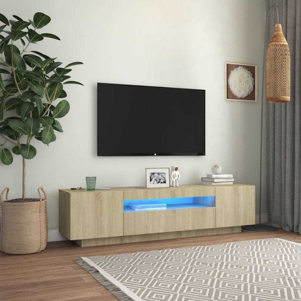 Vidaxl TV skrinka s LED svetlami dub sonoma 160x35x40 cm